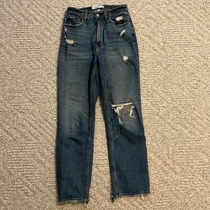 Abercrombie and Fitch ankle straight ultra high rise curve love jeans